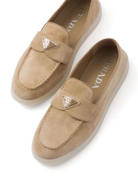 prada etiquette logo suede loafer|Prada lace ups.